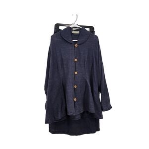 SuZen Women's Vintage Linen Blend Tunic Top & Skirt Set Lagenlook- L